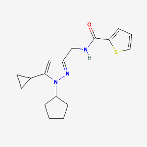 N-((1-cyclopentyl-5-cyclopropyl-1H-pyrazol-3-yl)methyl)thiophene-2-carboxamide