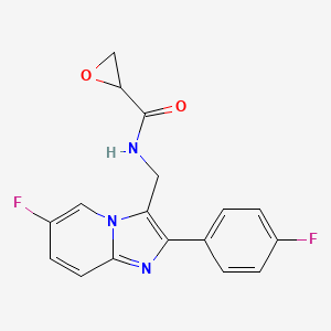 N-[[6-Fluoro-2-(4-fluorophenyl)imidazo[1,2-a]pyridin-3-yl]methyl]oxirane-2-carboxamide
