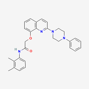 molecular formula C29H30N4O2 B2664671 N-(2,3-二甲基苯基)-2-((2-(4-苯基哌嗪-1-基)喹啉-8-基)氧基)乙酰胼 CAS No. 941909-83-7