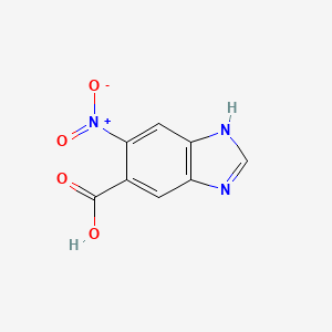 molecular formula C8H5N3O4 B2664683 5-硝基-1H-苯并咪唑-6-羧酸 CAS No. 130148-51-5