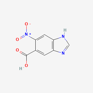 molecular formula C8H5N3O4 B2664683 5-Nitro-1H-benzimidazole-6-carboxylic acid CAS No. 130148-51-5