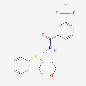 N-{[4-(phenylsulfanyl)oxan-4-yl]methyl}-3-(trifluoromethyl)benzamide