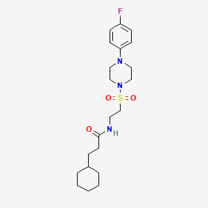 3-cyclohexyl-N-(2-((4-(4-fluorophenyl)piperazin-1-yl)sulfonyl)ethyl)propanamide