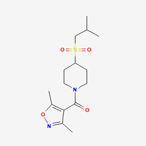 molecular formula C15H24N2O4S B2664708 (3,5-Dimethylisoxazol-4-yl)(4-(isobutylsulfonyl)piperidin-1-yl)methanone CAS No. 1797837-18-3