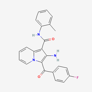 molecular formula C23H18FN3O2 B2664713 2-amino-3-(4-fluorobenzoyl)-N-(2-methylphenyl)indolizine-1-carboxamide CAS No. 898433-63-1