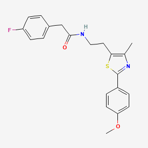molecular formula C21H21FN2O2S B2664717 2-(4-氟苯基)-N-[2-[2-(4-甲氧基苯基)-4-甲基-1,3-噻唑-5-基]乙基]乙酰胺 CAS No. 893996-09-3
