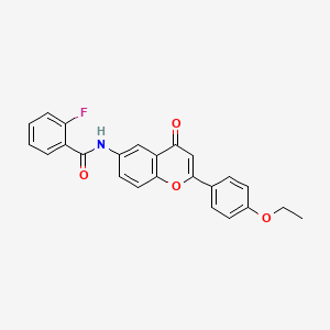 molecular formula C24H18FNO4 B2664725 N-[2-(4-ethoxyphenyl)-4-oxo-4H-chromen-6-yl]-2-fluorobenzamide CAS No. 923233-75-4