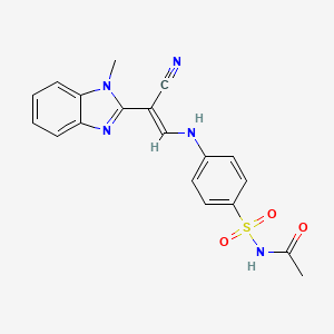 N-[4-[[(E)-2-cyano-2-(1-methylbenzimidazol-2-yl)ethenyl]amino]phenyl]sulfonylacetamide