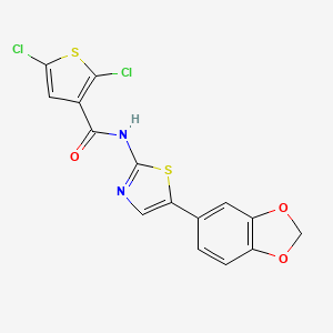 N-(5-(benzo[d][1,3]dioxol-5-yl)thiazol-2-yl)-2,5-dichlorothiophene-3-carboxamide