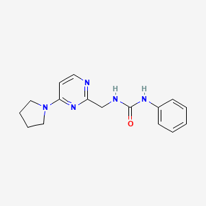 1-Phenyl-3-((4-(pyrrolidin-1-yl)pyrimidin-2-yl)methyl)urea