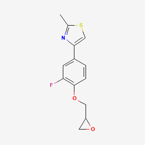 molecular formula C13H12FNO2S B2664736 4-[3-Fluoro-4-(oxiran-2-ylmethoxy)phenyl]-2-methyl-1,3-thiazole CAS No. 2411235-21-5
