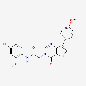 molecular formula C23H20ClN3O4S B2664743 N-(4-chloro-2-methoxy-5-methylphenyl)-2-[7-(4-methoxyphenyl)-4-oxothieno[3,2-d]pyrimidin-3(4H)-yl]acetamide CAS No. 1207005-40-0