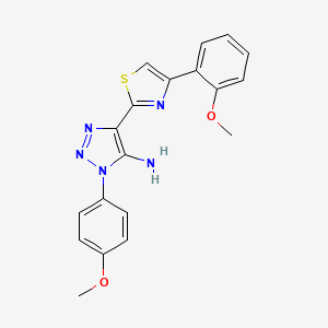 molecular formula C19H17N5O2S B2664751 1-(4-甲氧基苯基)-4-(4-(2-甲氧基苯基)噻唑-2-基)-1H-1,2,3-三唑-5-胺 CAS No. 1111406-24-6