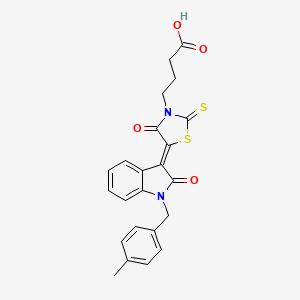 4-{(5Z)-5-[1-(4-methylbenzyl)-2-oxo-1,2-dihydro-3H-indol-3-ylidene]-4-oxo-2-thioxo-1,3-thiazolidin-3-yl}butanoic acid