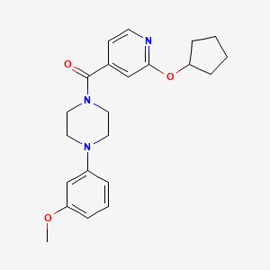 molecular formula C22H27N3O3 B2664760 (2-(Cyclopentyloxy)pyridin-4-yl)(4-(3-methoxyphenyl)piperazin-1-yl)methanone CAS No. 2034272-29-0