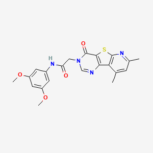 molecular formula C21H20N4O4S B2664765 N-(3,5-dimethoxyphenyl)-2-(7,9-dimethyl-4-oxopyrido[3',2':4,5]thieno[3,2-d]pyrimidin-3(4H)-yl)acetamide CAS No. 946235-48-9