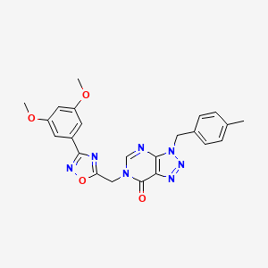 molecular formula C23H21N7O4 B2664770 6-((3-(3,5-dimethoxyphenyl)-1,2,4-oxadiazol-5-yl)methyl)-3-(4-methylbenzyl)-3H-[1,2,3]triazolo[4,5-d]pyrimidin-7(6H)-one CAS No. 1105210-40-9