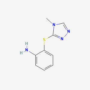 molecular formula C9H10N4S B2664773 2-[(4-甲基-4H-1,2,4-三唑-3-基)硫基]苯胺 CAS No. 923230-55-1