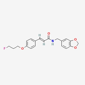 (E)-N-(1,3-benzodioxol-5-ylmethyl)-3-[4-(3-fluoropropoxy)phenyl]-2-propenamide