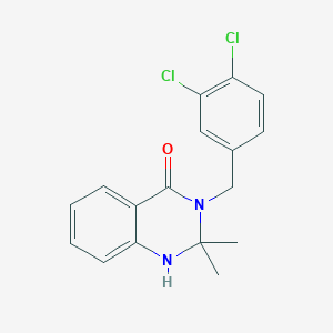 molecular formula C17H16Cl2N2O B2664781 3-(3,4-dichlorobenzyl)-2,2-dimethyl-2,3-dihydro-4(1H)-quinazolinone CAS No. 866043-33-6