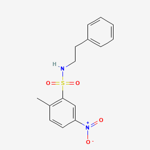 molecular formula C15H16N2O4S B2664789 [(2-Methyl-5-nitrophenyl)sulfonyl](2-phenylethyl)amine CAS No. 931802-80-1