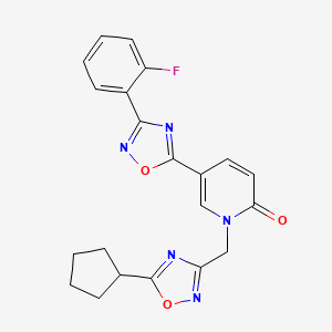 1-((5-cyclopentyl-1,2,4-oxadiazol-3-yl)methyl)-5-(3-(2-fluorophenyl)-1,2,4-oxadiazol-5-yl)pyridin-2(1H)-one