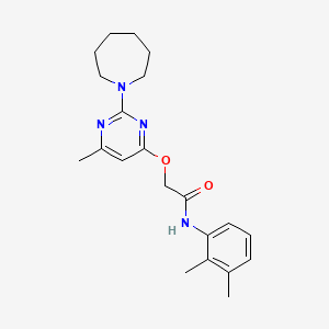 molecular formula C21H28N4O2 B2664802 2-((2-(azepan-1-yl)-6-methylpyrimidin-4-yl)oxy)-N-(2,3-dimethylphenyl)acetamide CAS No. 1226458-65-6