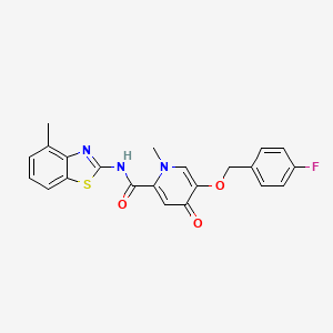 molecular formula C22H18FN3O3S B2664803 5-((4-fluorobenzyl)oxy)-1-methyl-N-(4-methylbenzo[d]thiazol-2-yl)-4-oxo-1,4-dihydropyridine-2-carboxamide CAS No. 1021249-67-1