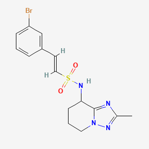 molecular formula C15H17BrN4O2S B2664805 (E)-2-(3-Bromophenyl)-N-(2-methyl-5,6,7,8-tetrahydro-[1,2,4]triazolo[1,5-a]pyridin-8-yl)ethenesulfonamide CAS No. 2111914-44-2