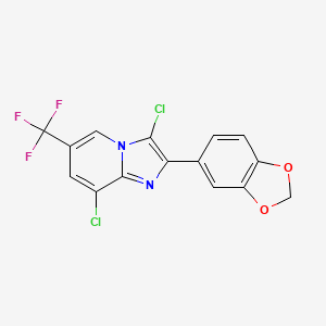 2-(1,3-Benzodioxol-5-yl)-3,8-dichloro-6-(trifluoromethyl)imidazo[1,2-a]pyridine