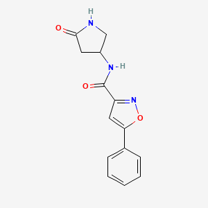 molecular formula C14H13N3O3 B2664815 N-(5-oxopyrrolidin-3-yl)-5-phenylisoxazole-3-carboxamide CAS No. 1351617-53-2