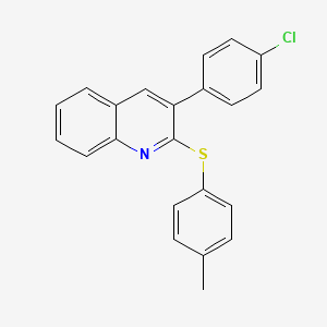 molecular formula C22H16ClNS B2664841 3-(4-Chlorophenyl)-2-[(4-methylphenyl)sulfanyl]quinoline CAS No. 339013-14-8