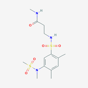 molecular formula C14H23N3O5S2 B2664850 3-[[2,4-dimethyl-5-[methyl(methylsulfonyl)amino]phenyl]sulfonylamino]-N-methylpropanamide CAS No. 881937-01-5