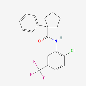 molecular formula C19H17ClF3NO B2664856 N-(2-Chloro-5-(trifluoromethyl)phenyl)(phenylcyclopentyl)formamide CAS No. 1023866-34-3