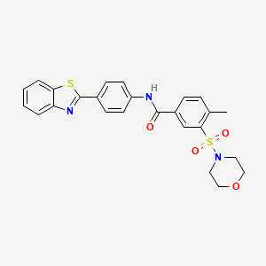 molecular formula C25H23N3O4S2 B2664857 N-[4-(1,3-benzothiazol-2-yl)phenyl]-4-methyl-3-(morpholin-4-ylsulfonyl)benzamide CAS No. 941000-05-1
