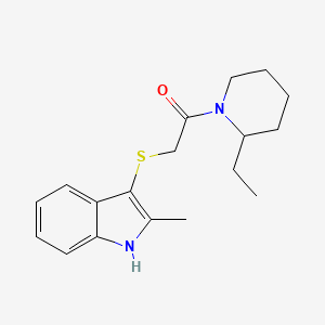 molecular formula C18H24N2OS B2664867 1-(2-乙基哌啶-1-基)-2-((2-甲基-1H-吲哚-3-基)硫)乙酮 CAS No. 536701-72-1