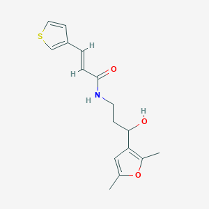 molecular formula C16H19NO3S B2664874 (E)-N-(3-(2,5-dimethylfuran-3-yl)-3-hydroxypropyl)-3-(thiophen-3-yl)acrylamide CAS No. 1421587-06-5