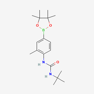molecular formula C18H29BN2O3 B2664887 Urea,N-(1,1-dimethylethyl)-N'-[2-methyl-4-(4,4,5,5-tetramethyl-1,3,2-dioxaborolan-2-yl)phenyl]- CAS No. 2246885-97-0