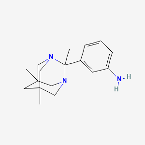molecular formula C17H25N3 B2664890 3-((1R,3S,5r,7r)-2,5,7-trimethyl-1,3-diazaadamantan-2-yl)aniline CAS No. 917215-22-6