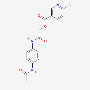 molecular formula C16H14ClN3O4 B2664891 [(4-Acetamidophenyl)carbamoyl]methyl 6-chloropyridine-3-carboxylate CAS No. 848597-58-0