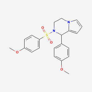 molecular formula C21H22N2O4S B2664898 1-(4-甲氧基苯基)-2-((4-甲氧基苯基)磺酰基)-1,2,3,4-四氢吡咯并[1,2-a]吡嗪 CAS No. 900011-44-1