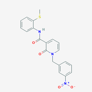 molecular formula C20H17N3O4S B2664905 N-(2-(甲硫基)苯基)-1-(3-硝基苄基)-2-氧代-1,2-二氢吡啶-3-甲酰胺 CAS No. 941904-17-2
