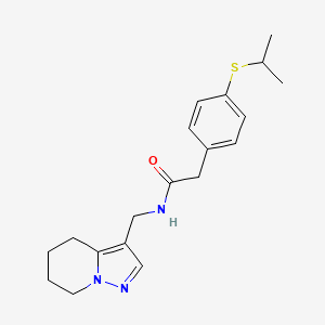 molecular formula C19H25N3OS B2664914 2-(4-(异丙硫基)苯基)-N-((4,5,6,7-四氢吡唑并[1,5-a]吡啶-3-基)甲基)乙酰胺 CAS No. 2034588-98-0