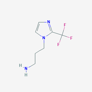 molecular formula C7H10F3N3 B2664915 3-(2-(Trifluoromethyl)-1h-imidazol-1-yl)propan-1-amine CAS No. 1368385-79-8