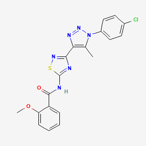 molecular formula C19H15ClN6O2S B2664925 N-{3-[1-(4-氯苯基)-5-甲基-1H-1,2,3-三唑-4-基]-1,2,4-噻二唑-5-基}-2-甲氧基苯甲酰胺 CAS No. 932350-33-9