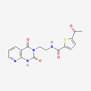 molecular formula C16H14N4O4S B2664928 5-乙酰基-N-(2-(2,4-二氧代-1,2-二氢吡啶并[2,3-d]嘧啶-3(4H)-基)乙基)噻吩-2-甲酸胺 CAS No. 2034322-59-1