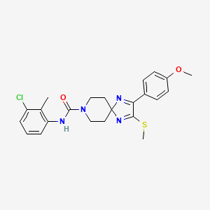 molecular formula C23H25ClN4O2S B2664932 N-(3-chloro-2-methylphenyl)-2-(4-methoxyphenyl)-3-(methylthio)-1,4,8-triazaspiro[4.5]deca-1,3-diene-8-carboxamide CAS No. 894889-07-7