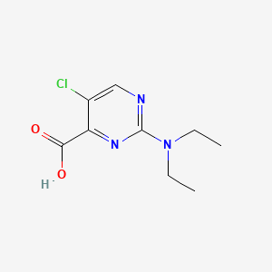 molecular formula C9H12ClN3O2 B2664940 5-氯-2-(二乙基氨基)嘧啶-4-甲酸 CAS No. 329268-83-9