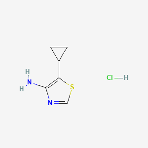 molecular formula C6H9ClN2S B2664965 5-Cyclopropyl-1,3-thiazol-4-amine hydrochloride CAS No. 2094148-40-8