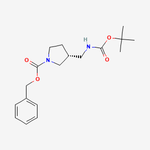 molecular formula C18H26N2O4 B2664986 (R)-1-Cbz-3-(Boc-氨基甲基)吡咯啉 CAS No. 1217622-63-3